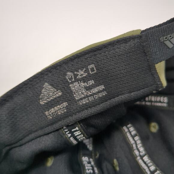 Adidas Baseball Cap Green One Size Adjustable Three Stripes Vented Holes - Picture 9 of 9